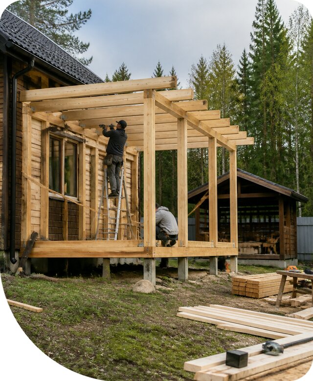Строительство пристроек и построек на участке в Луге