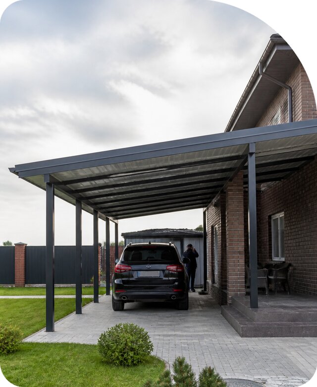 Односкатный навес под ключ в Луге по цене от 4640 р. | РадиДОМА-Лга